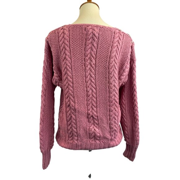 Vintage 80s 90s Melbourne Country Sweater Womens M Pink V Neck Floral - Picture 3 of 12